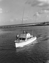 View showing the charter boat "The Greek Kid" returning to Boca Raton from the Atlantic.