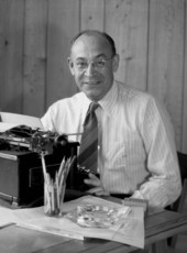Portrait of author Eric Hodgins.