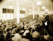 View showing a Naval Photography School class in progress at NAS Pensacola.