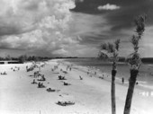 View showing people at Lido Beach on Lido Key near Sarasota, Florida.