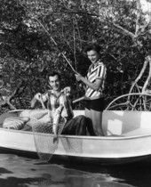 Phil and Karen Bender posing for a publicity shot at the Midnight Pass channel in Sarasota, Florida.