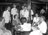 View showing guests aboard the S.S. Florida of P. & O. Line traveling between Miami and Havana.