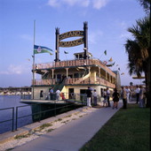 "Grand Romance" side-wheeled paddle steamer tour boat in Sanford, Florida.