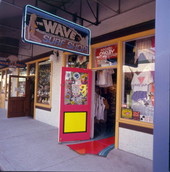 Entrance to The Wave Surf Shop at the Old Town shopping, dining and entertainment attraction in Kissimmee, Florida.