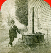 Stereocard of Jesse Sears Teed with his turbine water wheel invention.
