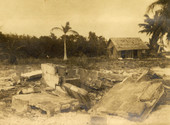 Remnants of Dr. Teed's mausoleum at Ft. Myers Beach on Estero Island after hurricane.