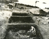 Archaeologist at excavation site in Caxambas on Marco Island, Florida.