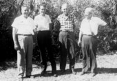 Men at the Koreshan State Historic Site park in Estero, Florida.