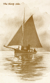 Postcard showing the sloop "Ada".