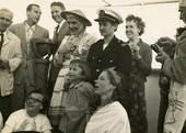 Koreshan Unity president Laurie Bubbett, partially visible at left, on Europa trip.