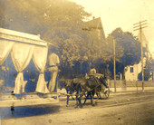 Horse-drawn street car in Key West, Florida.