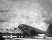 Passengers boarding plane