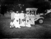 Parade float representing the medical auxiliary society? - Saint Augustine, Florida.