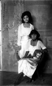 Graceful young women in a studio portrait