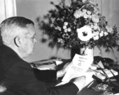 Florida State Senator W. Turner Davis reading at his desk - Madison County, Florida