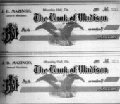 Blank checks from the Bank of Madison - Madison, Florida