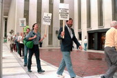 Protestors from Volusia County demonstrate against beach tolls - Tallahassee, Florida