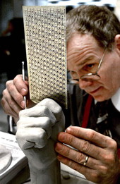Artist Michael D. Jernigan making "Casting the Ballot" after the contested 2000 presidential election