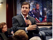 Majority Leader Representative Adam Hasner, R-Delray Beach, answering questions from the floor on CS/HJR 1013 guaranteeing the right to vote by secret ballot in Tallahassee, Florida.