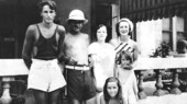 Mantell family in front of their home