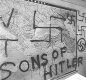 Swastikas spray painted on map at Hebrew day school