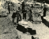 St. Augustine Historical Program investigation on site of Spanish dragoon barracks and battery position on West Defense Line of city.