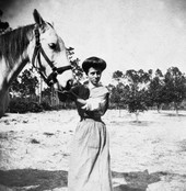 Carrie S. Hurd and horse - Alva, Florida