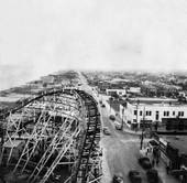 Looking south on Atlantic Boulevard with view of roller coaster - Atlantic Beach