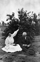 Mildred and G.L. Taber in test citrus grove at Glen St. Mary Nursery