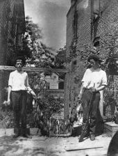 John Lohman and John Klaren with string of marsh hens - Fernandina, Florida