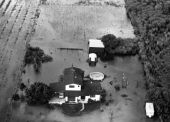 Aerial view of flooding in east Everglades