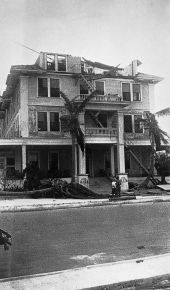 Damage at the Hotel Plaza from the 1926 hurricane.