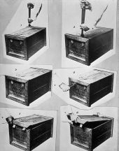 Illustration of how to open a case of boxed cigars