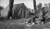 Preparing to eat poultry at the campsite - Kissimmee, Florida
