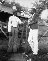 Anderson Baker with his teacher LeRoy Bell