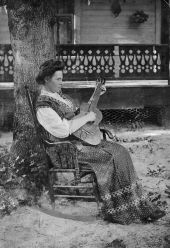 Martha Chamberlin playing guitar - Micanopy, Florida