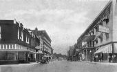 View of commercial buildings on Main Street - Ocala, Florida.