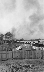 View of clothes drying on lines - Naval Air Station Pensacola.