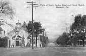 View of North Palafox Street and Christ Church - Pensacola, Fla..