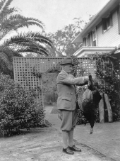 Rodman E. Griscom with a wild turkey - Luna Plantation