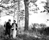 Henry L. Beadel and Malvina checking fire plots - Tallahassee, Florida.