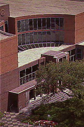 Aerial view of the front of city hall - Tallahassee Florida.