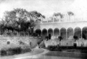 Courtyard of Ringling Museum with statues