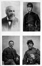 Portrait of four officers of the 54th Regiment, Massachusetts Volunteers