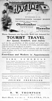 Advertising card for the Ocklawaha and Saint Johns Navigation Company