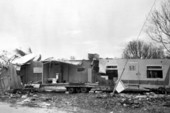 Damaged trailer after Hurricane Donna - Islamorada, Florida