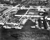 Aerial of a dock in the Florida Keys