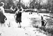 View across spring with swimmers - Ponce De Leon Springs, Holmes County, Florida