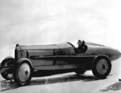Ralph DePalma and his Packard V-12 - Daytona Beach, Florida.