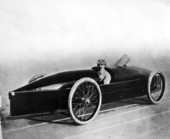 Fred Marriott in his "Rocket" Stanley Steamer.